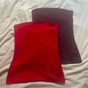 [SOLD] Contour hip tube tops red and burgundy